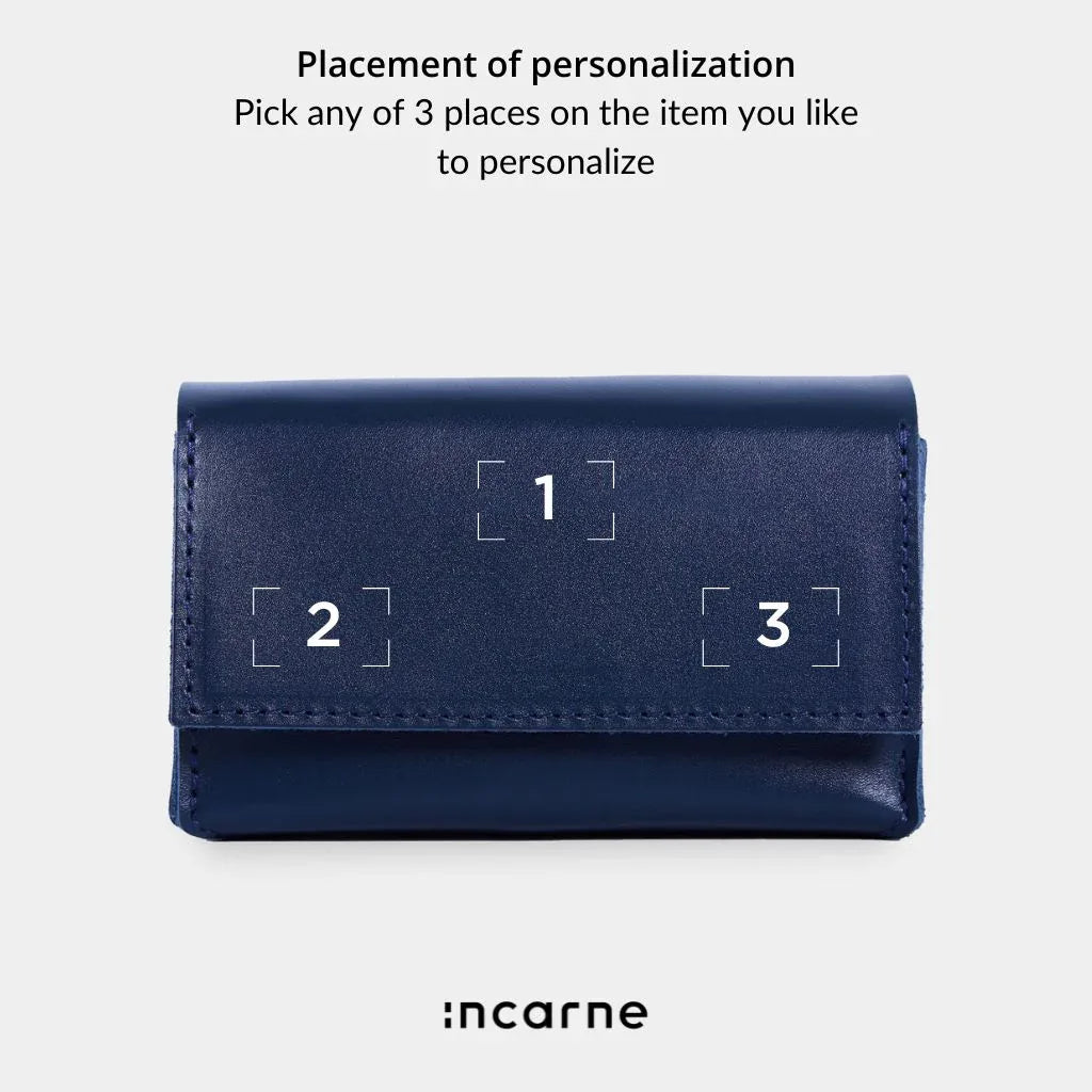 Horizontal tarot bag with magnetic clasp made from classic leather - INCARNE® Global