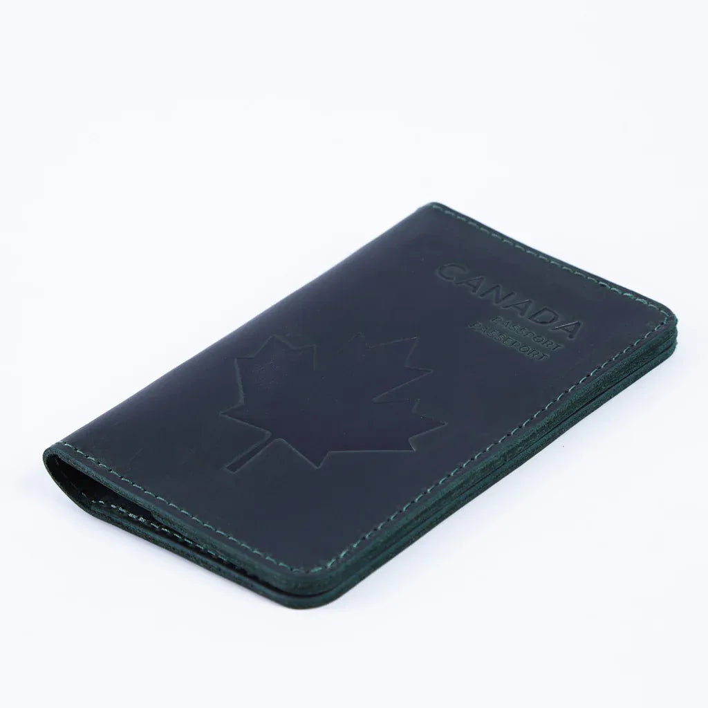 Passport cover with the national symbol of Canada мade from vintage leather - INCARNE® Global