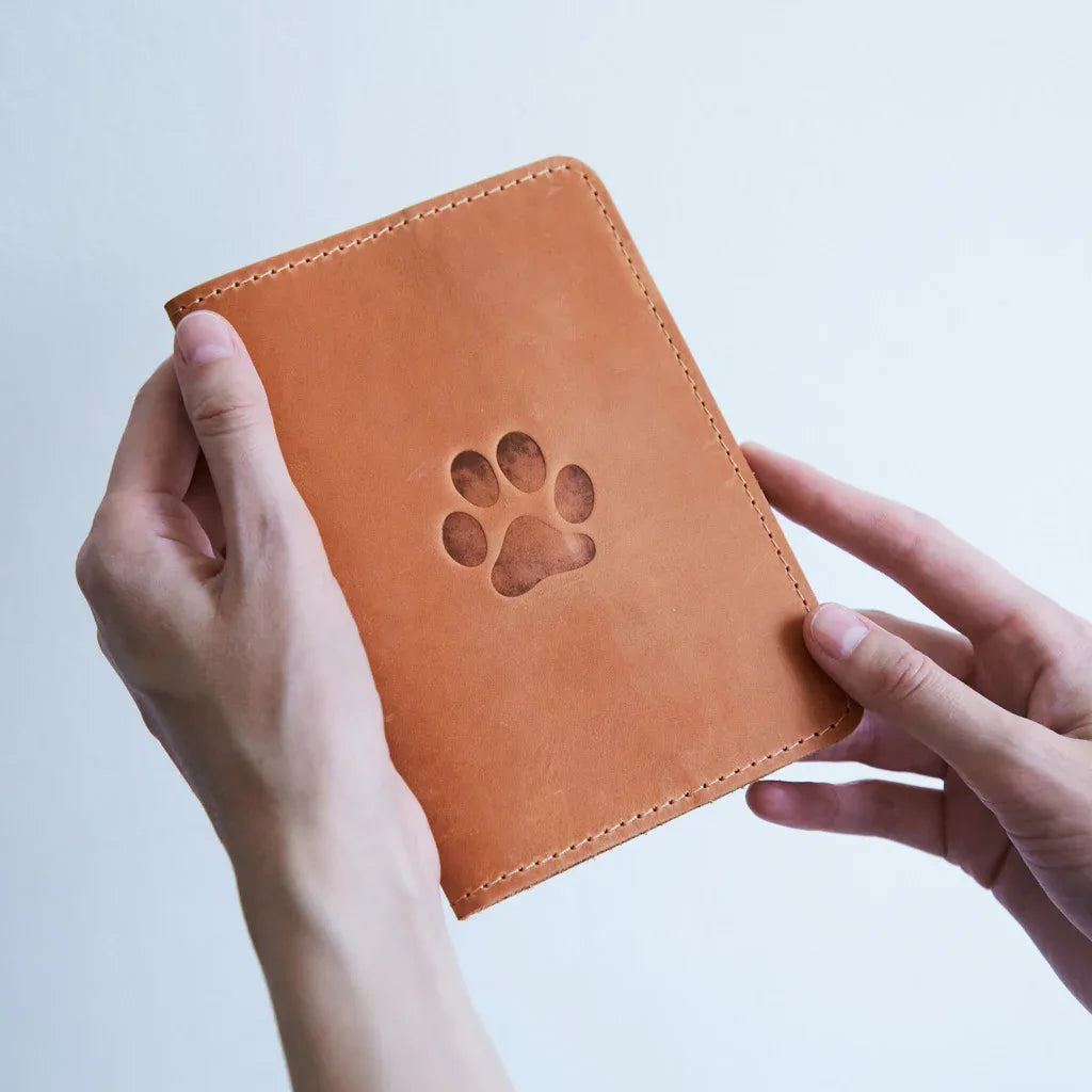 Leather cover for a veterinary passport Paw - INCARNE® Global