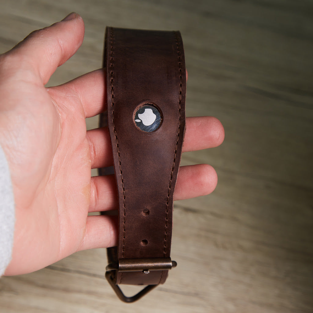 Skórzana obroża Air Collar dla średnich ras psów z uchwytem AirTag
