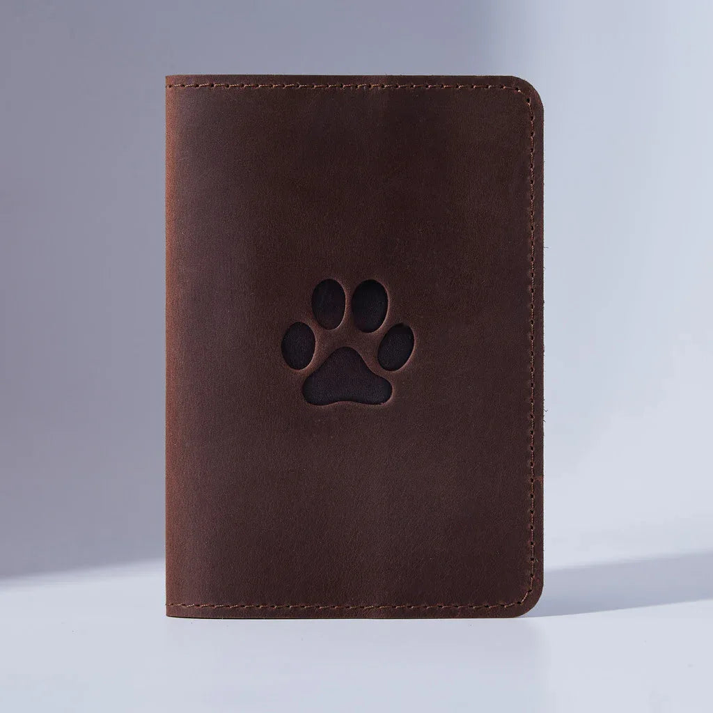Leather cover for a veterinary passport Paw - INCARNE® Global