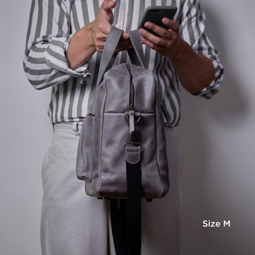 New Traveller Bolso de viaje y diario grande de piel