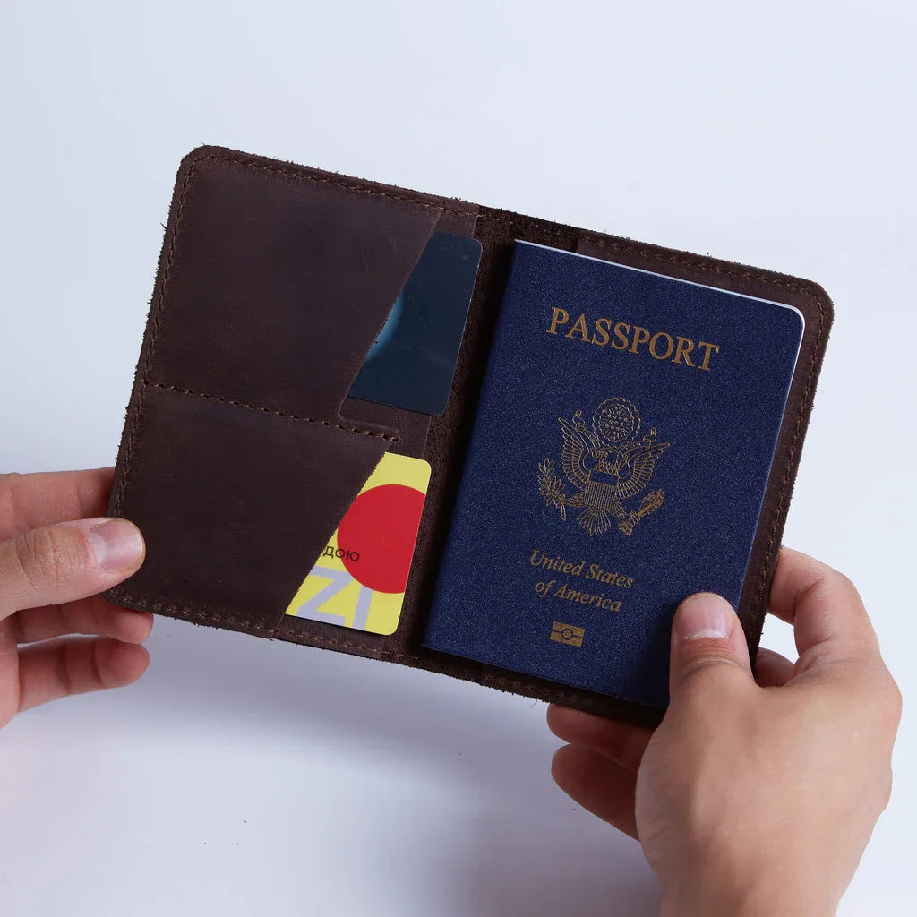 Passport Cover with Pockets Made from Vintage Leather - INCARNE® Global