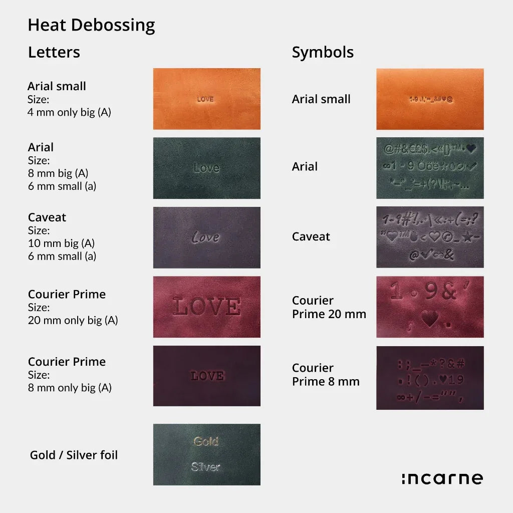Personalized debossing - INCARNE® Global