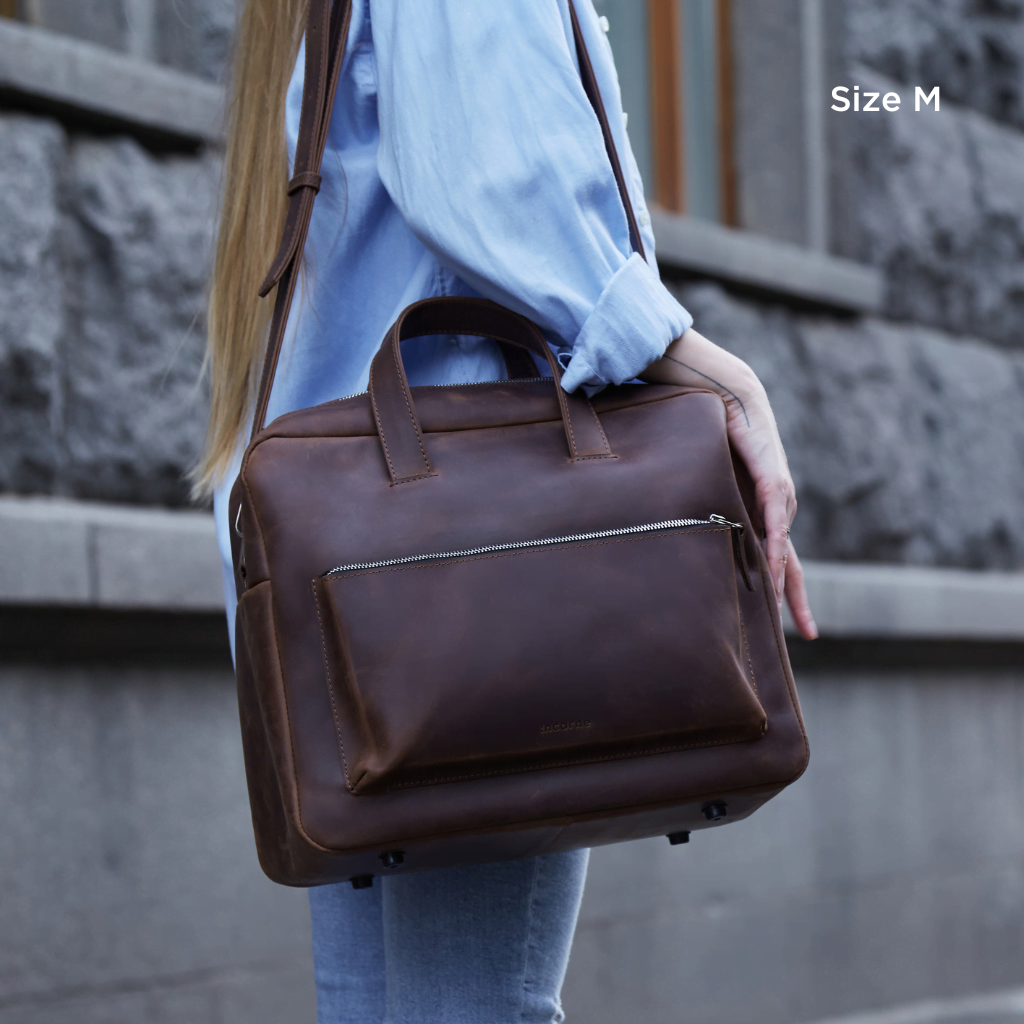 New Traveller Bolso de viaje y diario grande de piel