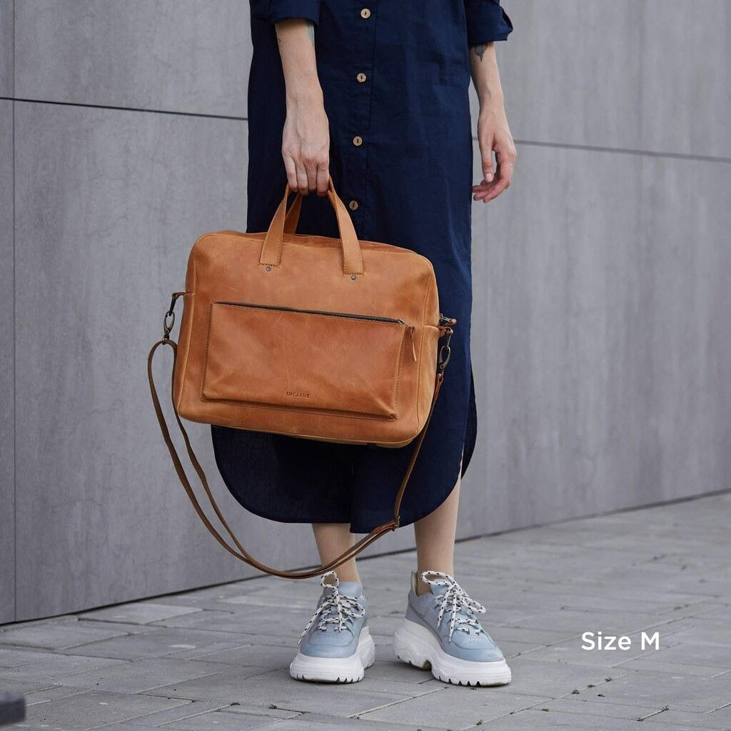 New Traveller Bolso de viaje y diario grande de piel