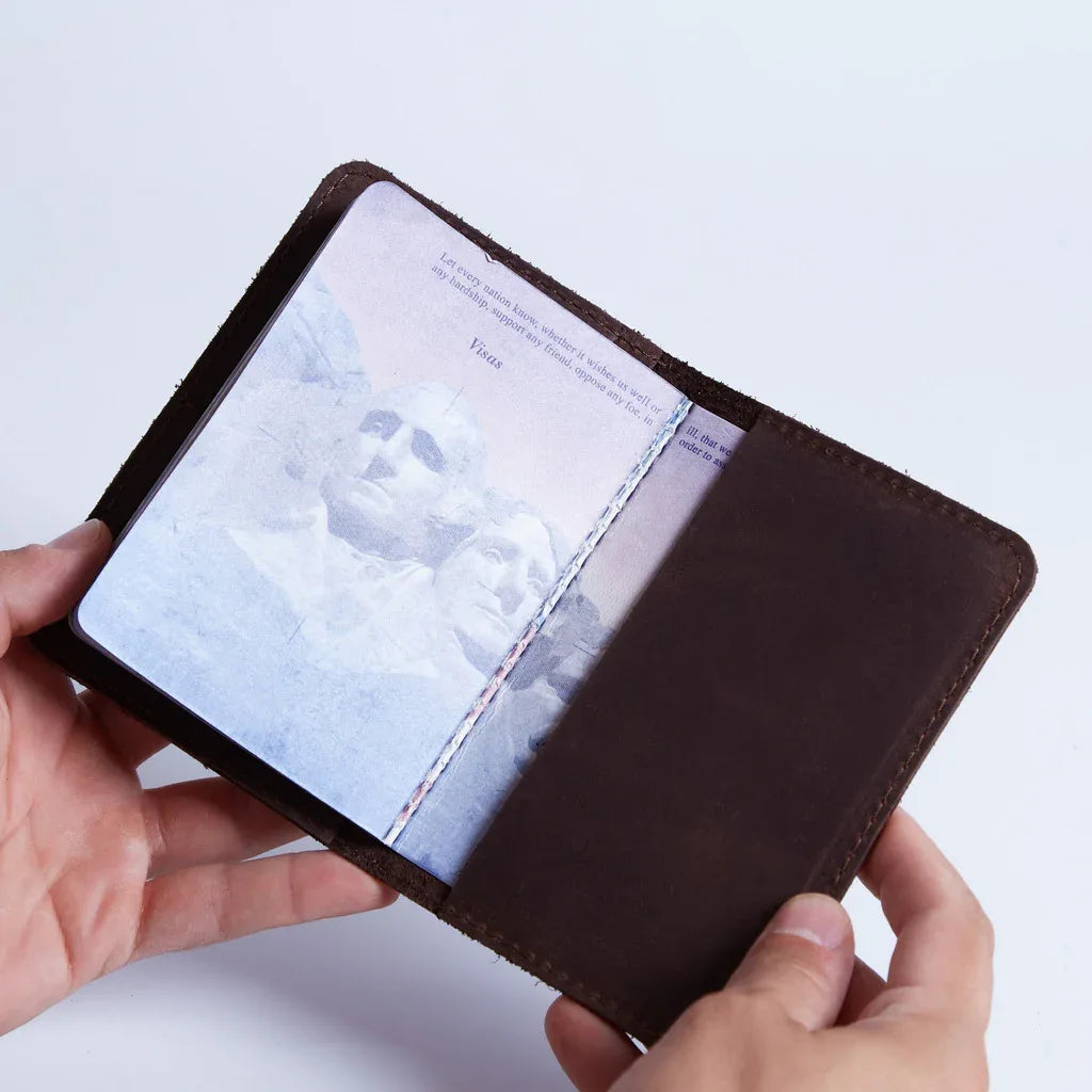Passport Cover with Pockets Made from Vintage Leather - INCARNEĀ® Global