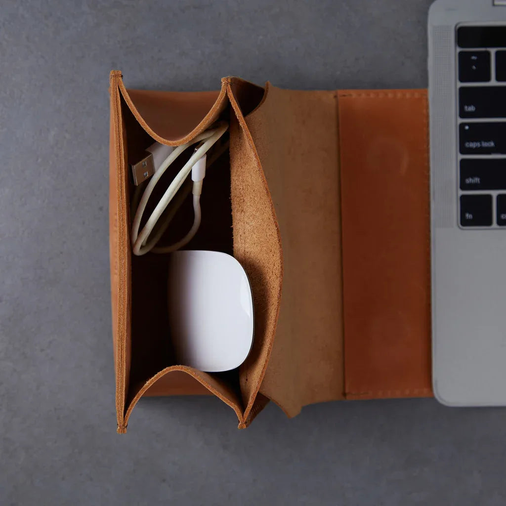 Wire Keeper Leather Organizer for Cables, Mouse, Adapters - INCARNE® Global