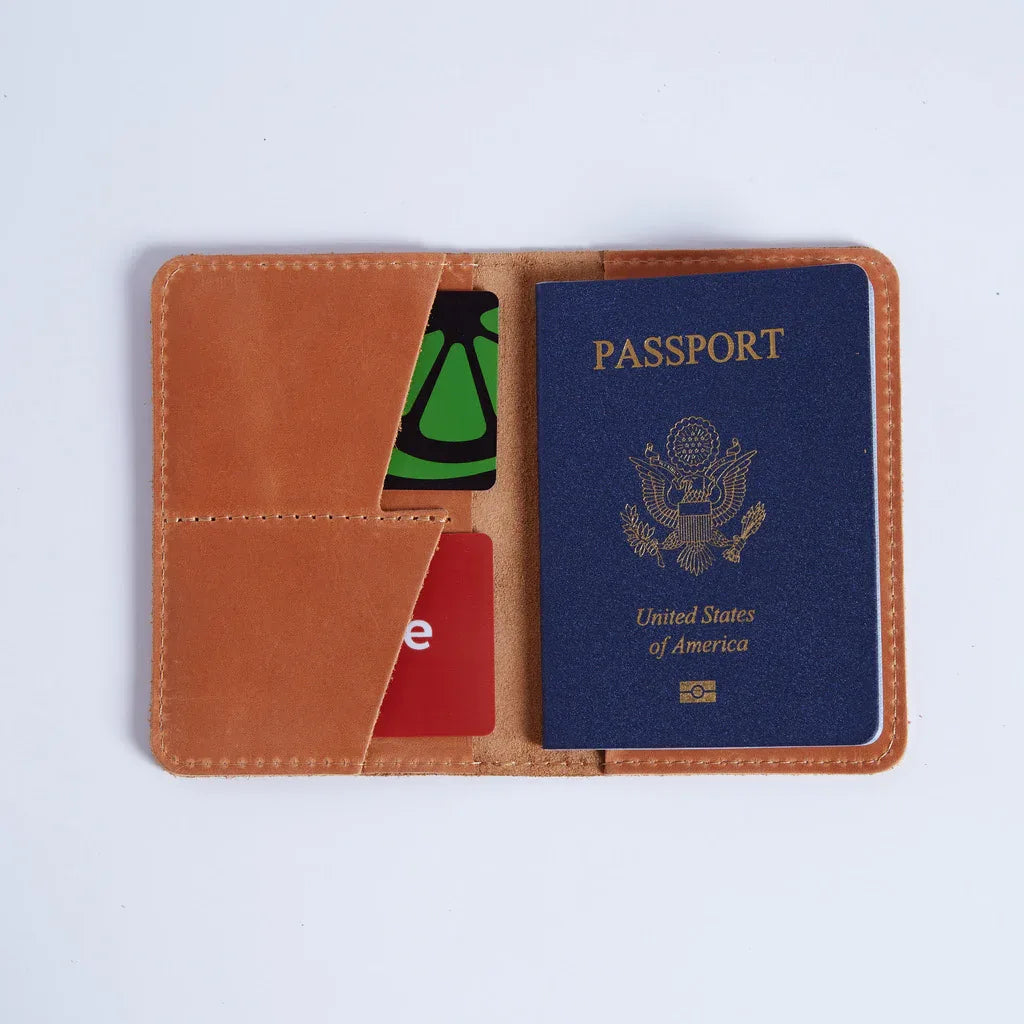 Passport Cover with Pockets Made from Vintage Leather - INCARNEĀ® Global