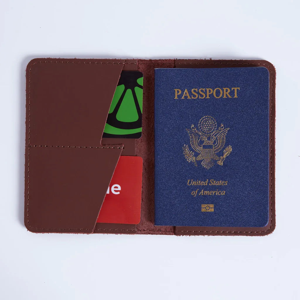 Passport Cover with Pockets Made from Classic Leather - INCARNE® Global