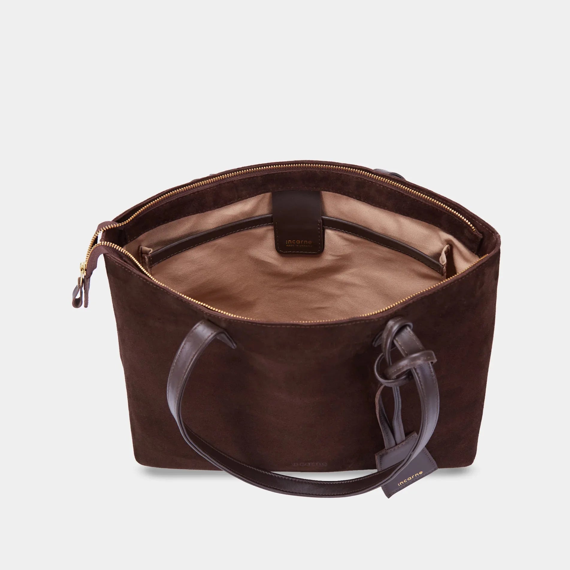 Emeli Bag, Brown (velour) - INCARNE® Global