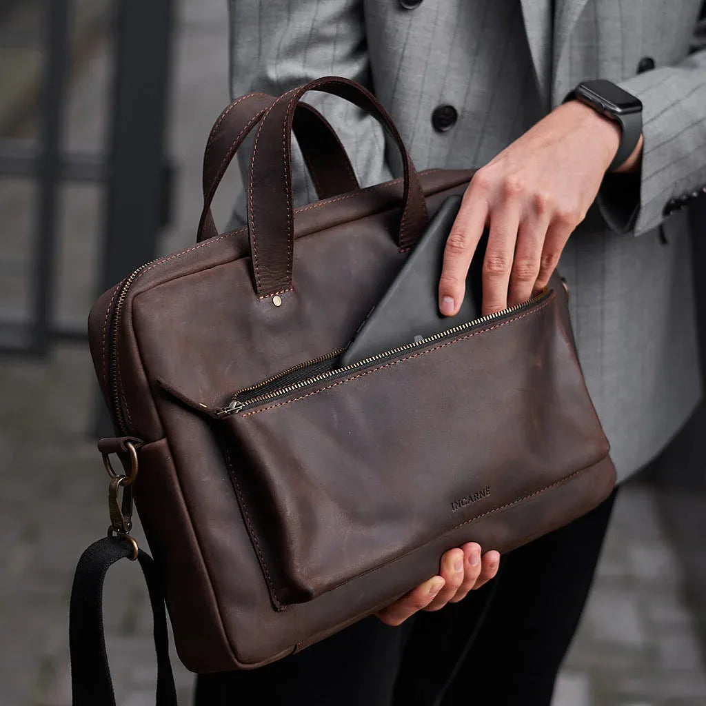 Biz Leather Laptop Bag - INCARNE® Global