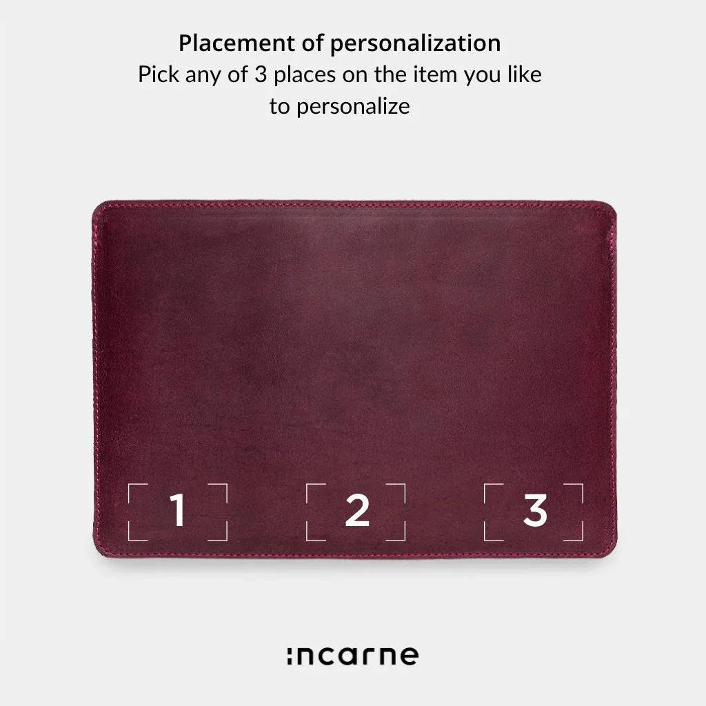 Gamma Plus Laptop Sleeve, Burgundy (vintage) - INCARNE® Global