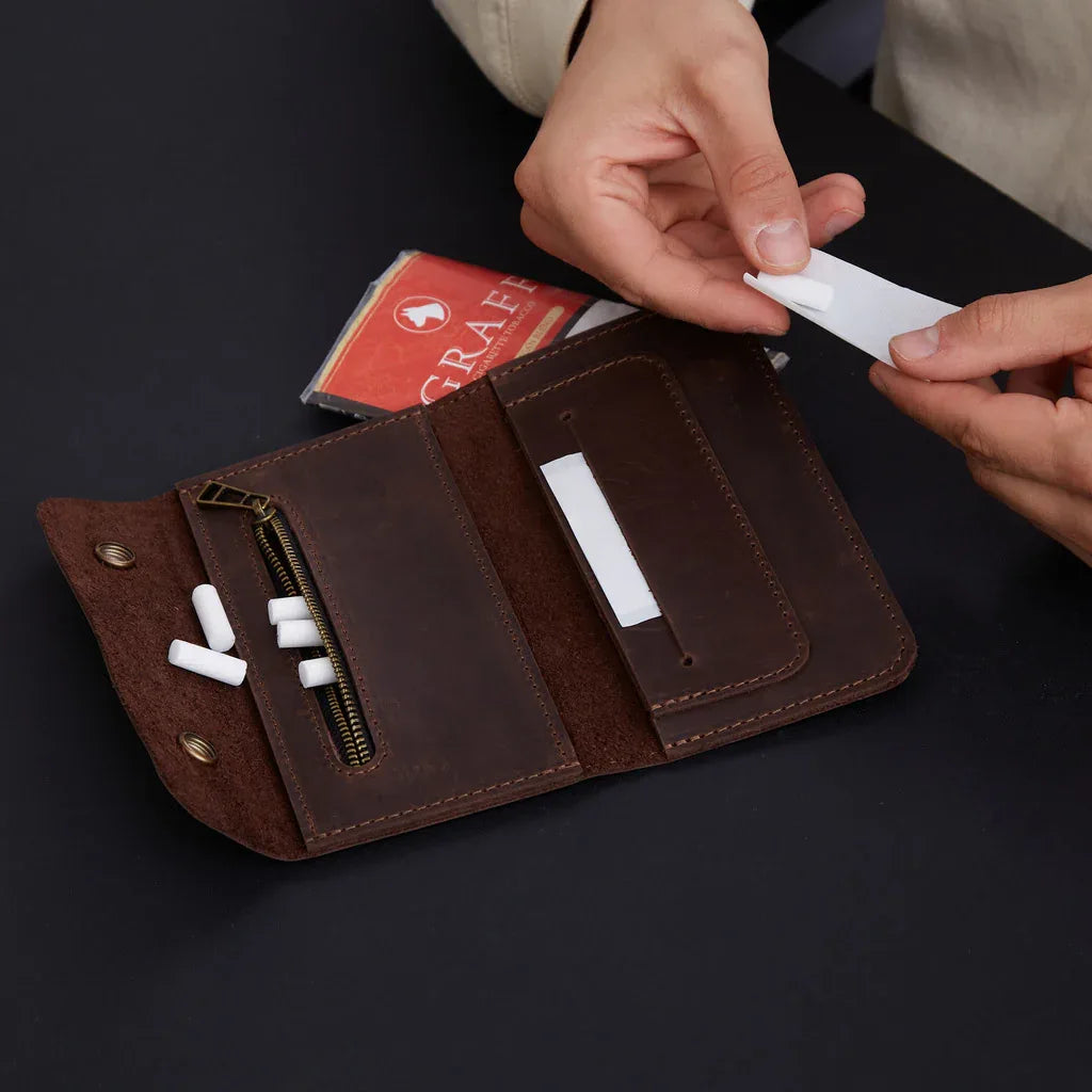 Tobacco organizer Roll Master made from vintage leather - INCARNE® Global