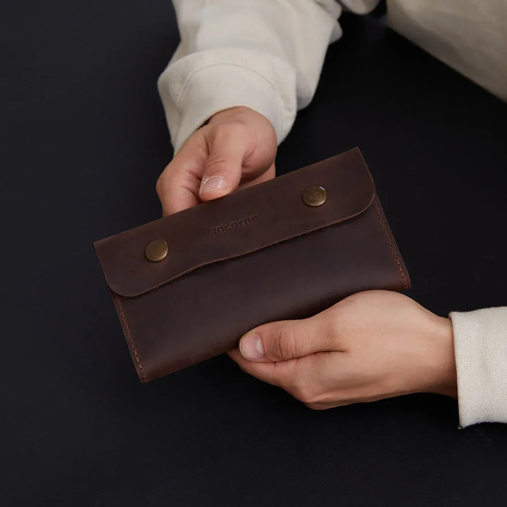 Tobacco organizer Roll Master made from vintage leather - INCARNE® Global