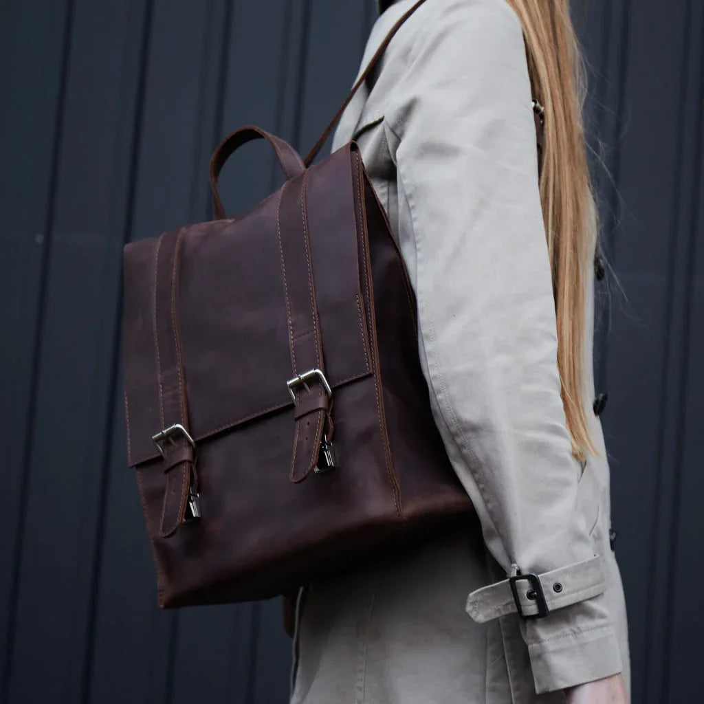 Gloria Leather Backpack with Laptop Pocket - INCARNE® Global