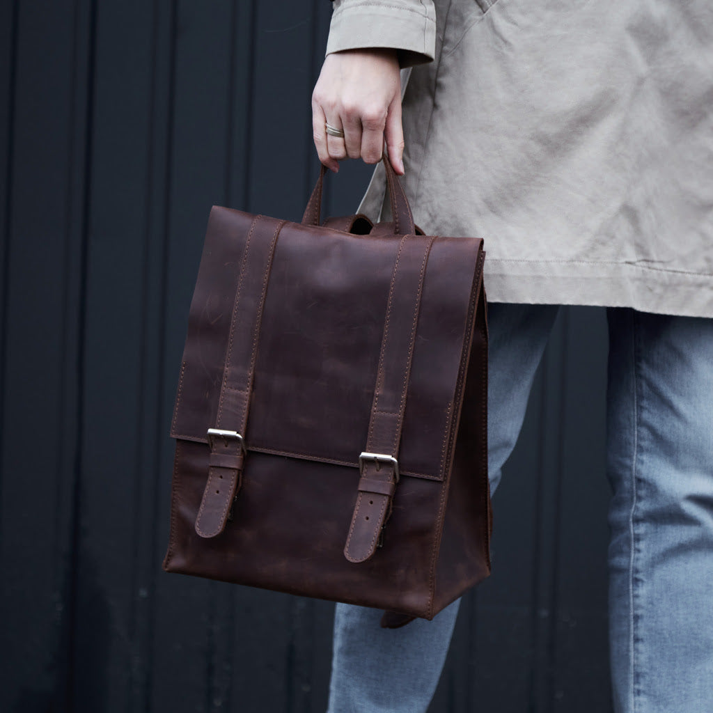 Gloria Lederrucksack mit Laptopfach