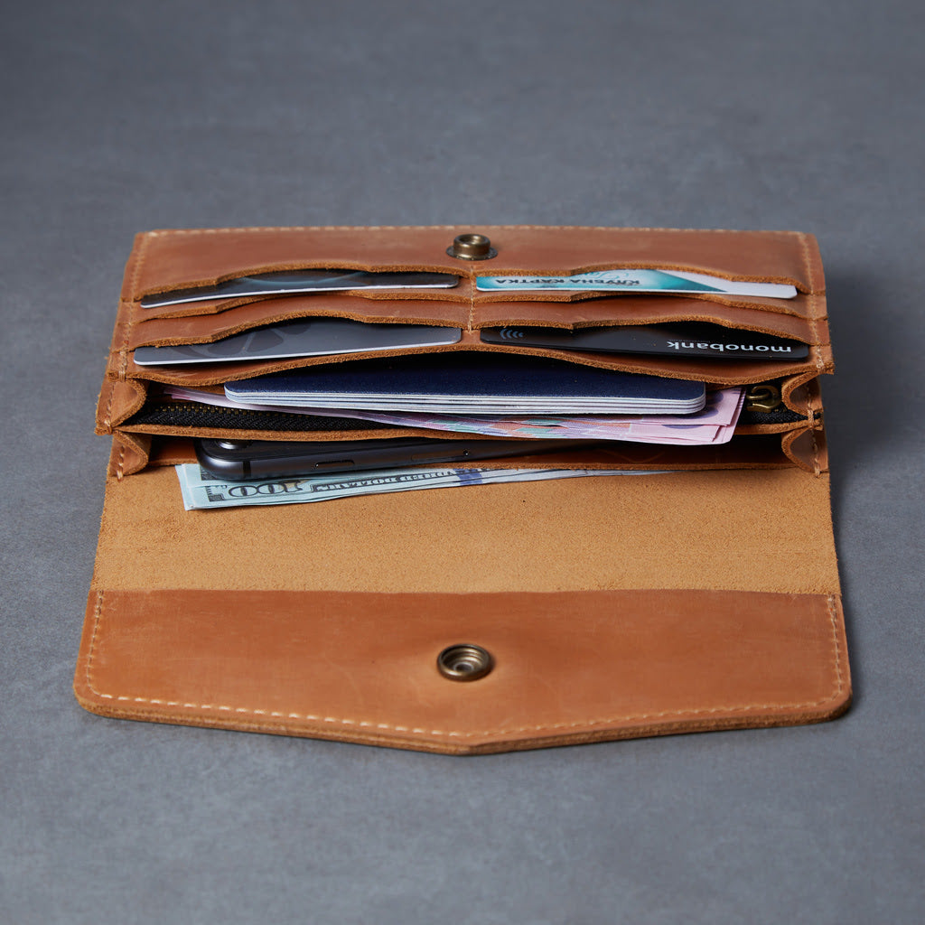 Simple Capacious Leather Wallet