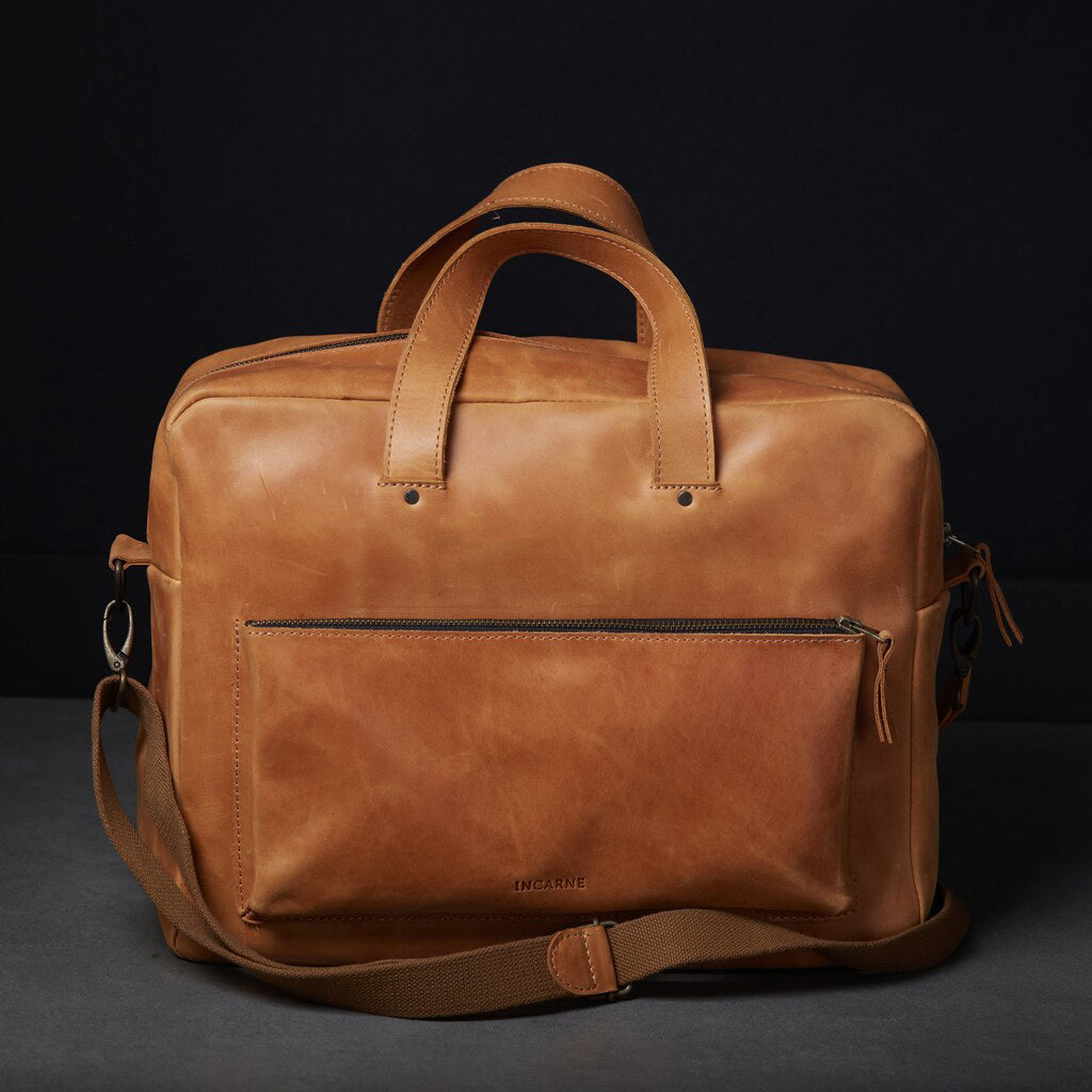 New Traveller Bolso de viaje y diario grande de piel