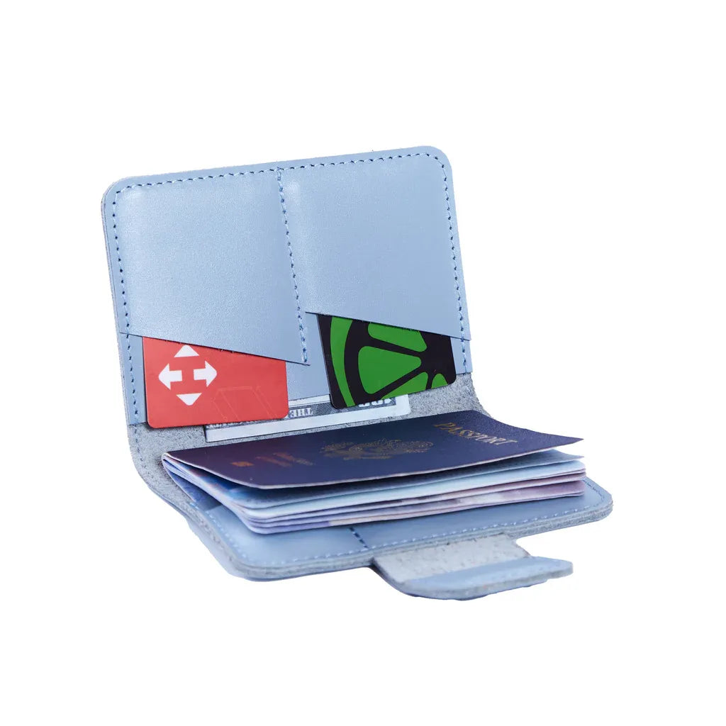 Smart Journey Classic Leather Passport Cover for Travel with AirTag and Cards Holders - INCARNE® Global