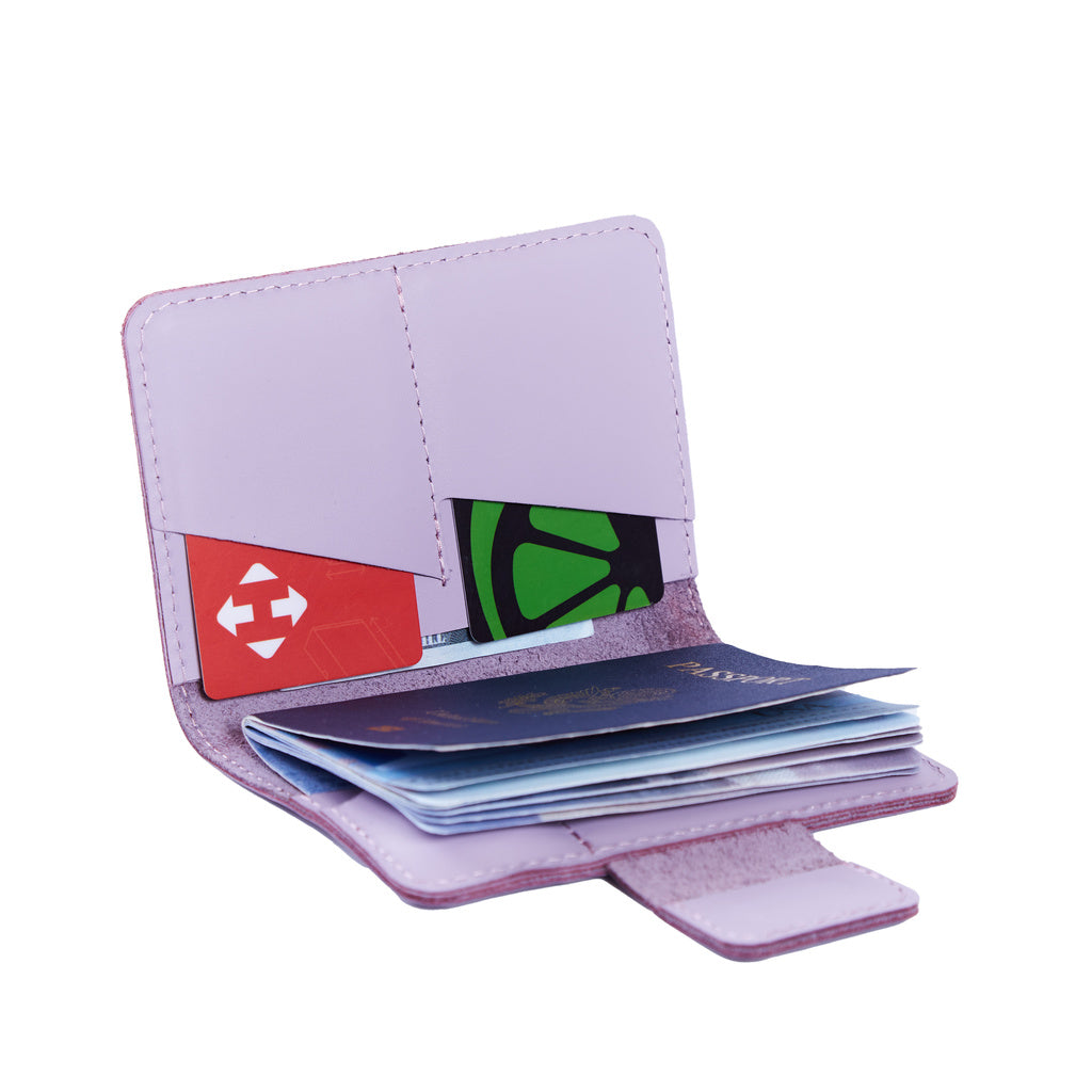 Smart Journey Classic Leather Passport Cover for Travel with AirTag and Cards Holders