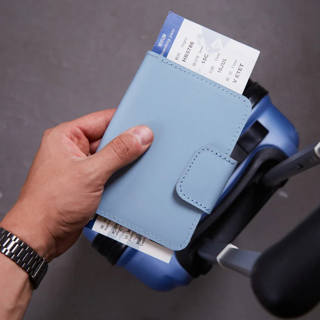 Smart Journey Classic Leather Passport Cover for Travel with AirTag and Cards Holders - INCARNE® Global