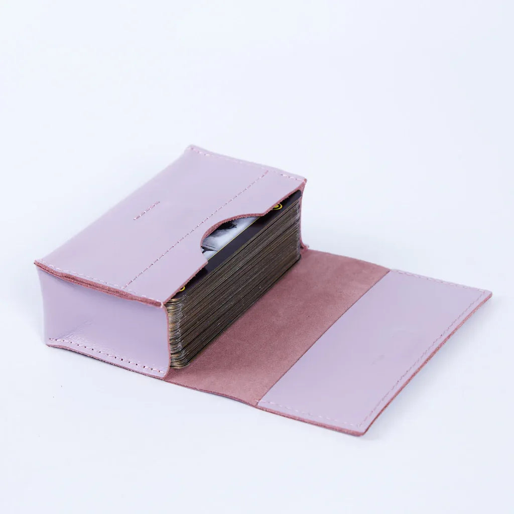 Horizontal tarot bag with magnetic clasp made from classic leather - INCARNE® Global