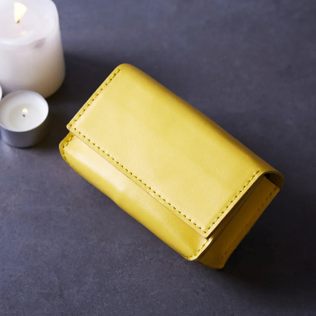 Horizontal tarot bag with magnetic clasp made from classic leather - INCARNE® Global