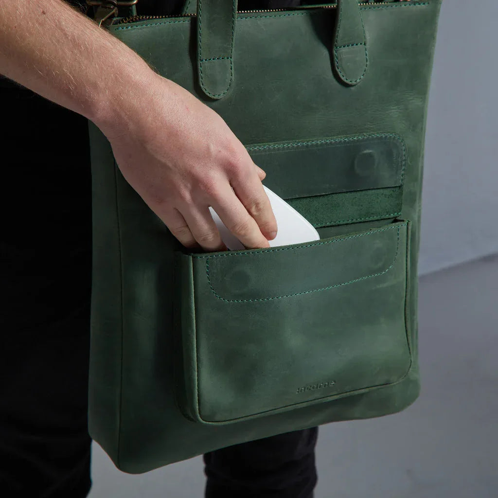 Leather Laptop Convertible Bag Voyager Long - INCARNE® Global