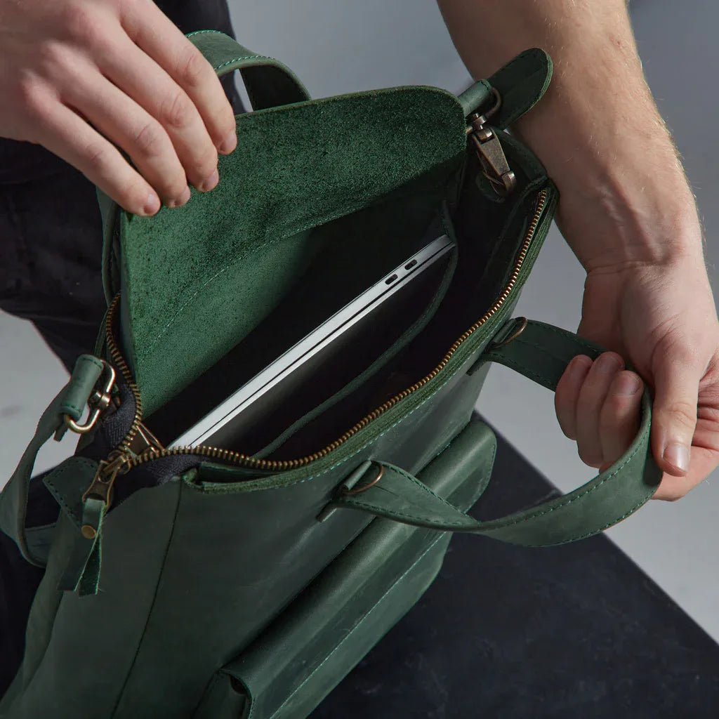 Leather Laptop Convertible Bag Voyager Long - INCARNE® Global