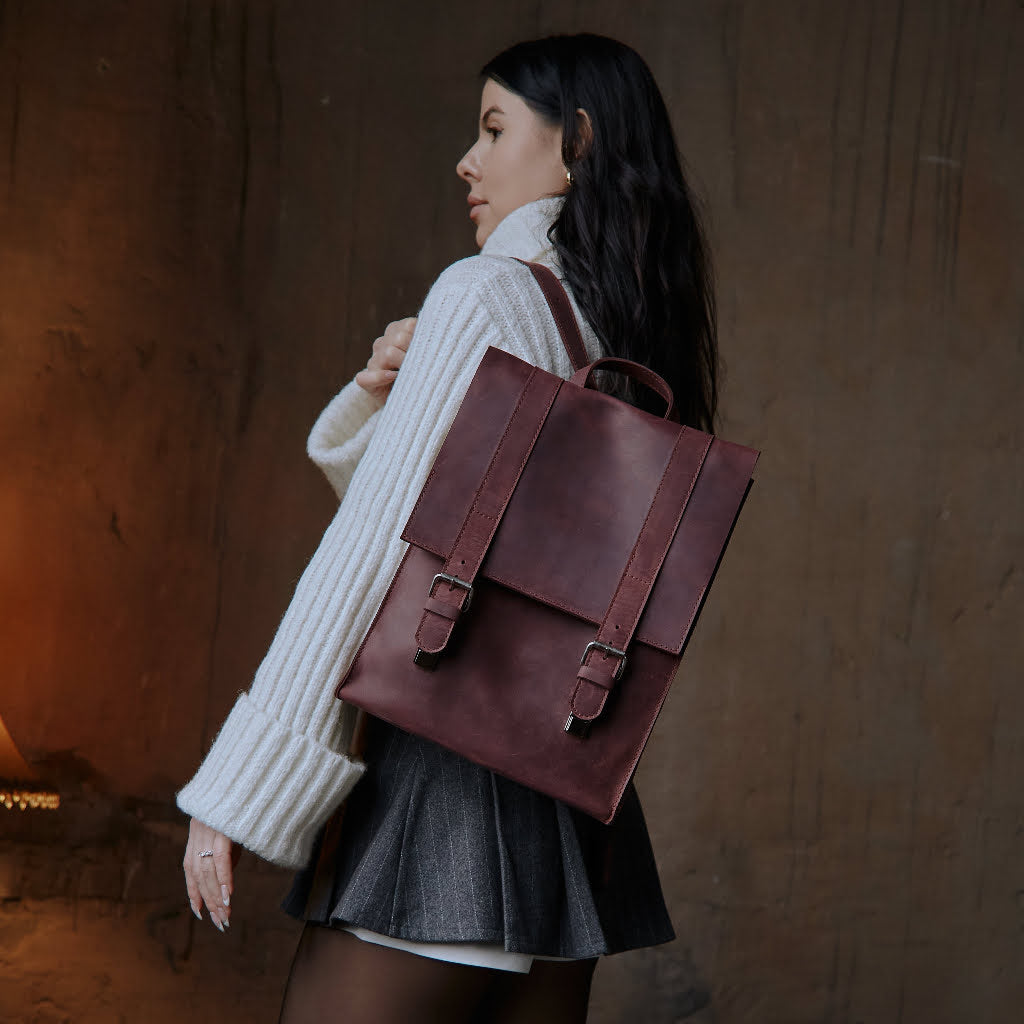 Gloria Lederrucksack mit Laptopfach