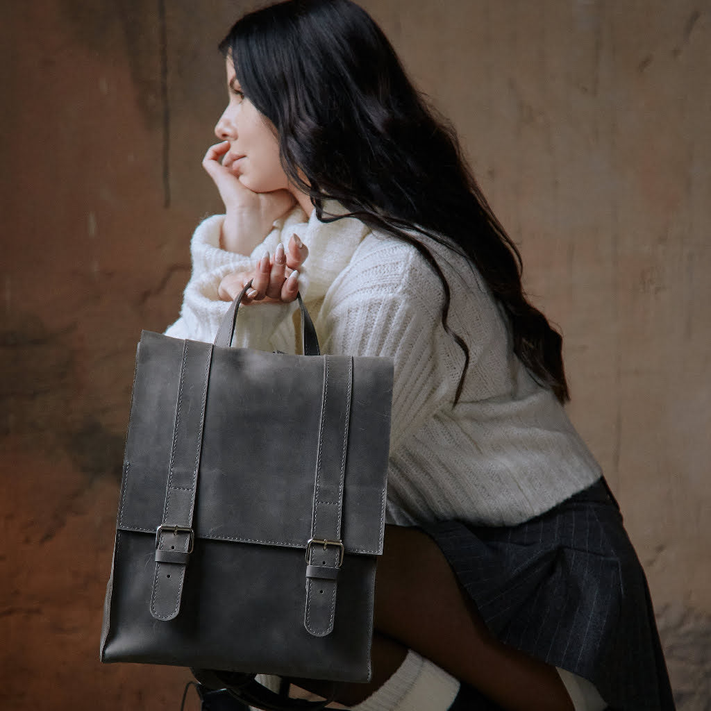 Gloria Lederrucksack mit Laptopfach