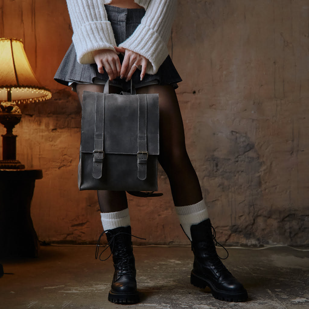 Gloria Lederrucksack mit Laptopfach