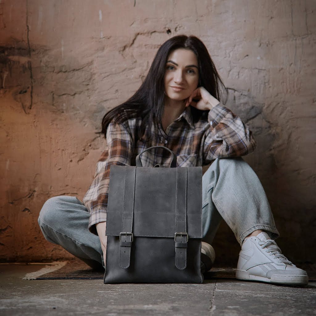 Gloria Lederrucksack mit Laptopfach