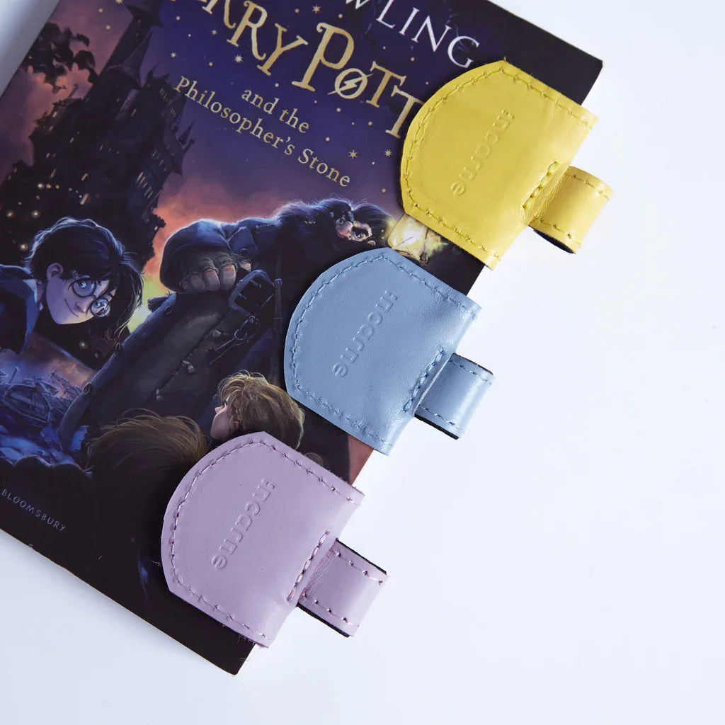 Magnetic bookmarks made from classic leather (set of 3) - INCARNE® Global