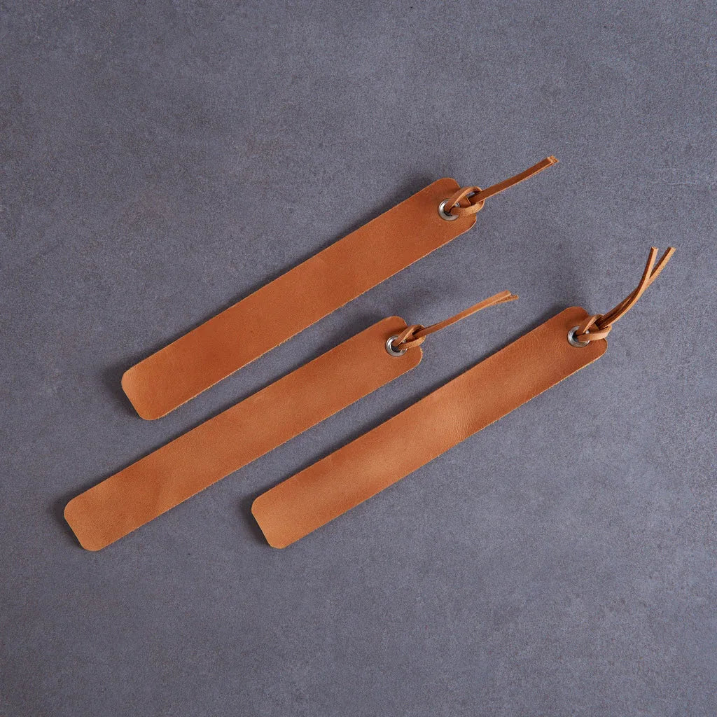 Bookmarks long made from vintage leather (set of 3) - INCARNEĀ® Global