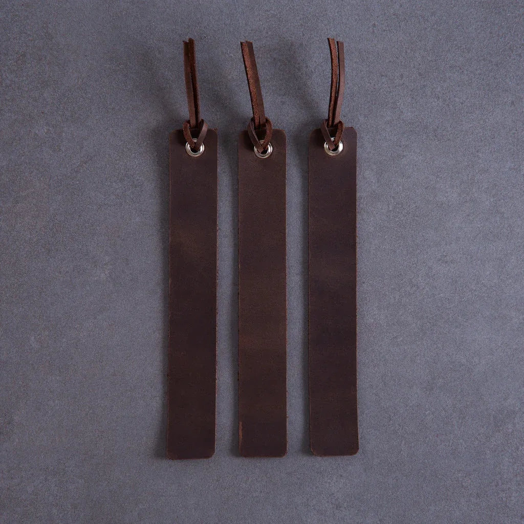 Bookmarks long made from vintage leather (set of 3) - INCARNEĀ® Global