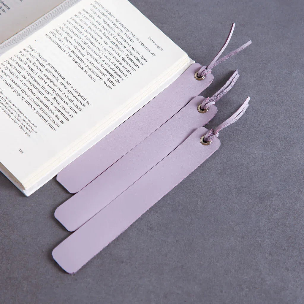 Bookmarks long made from classic leather (set of 3) - INCARNE® Global