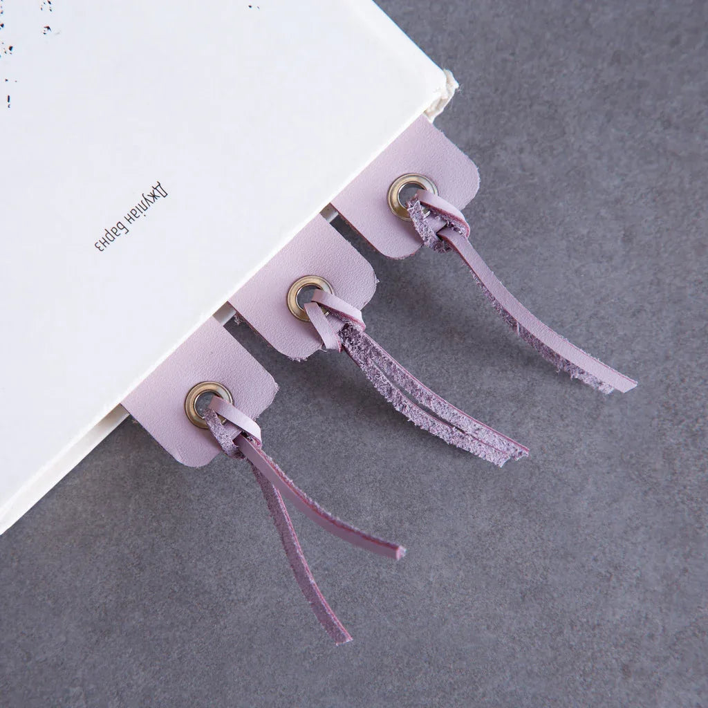 Bookmarks long made from classic leather (set of 3) - INCARNE® Global