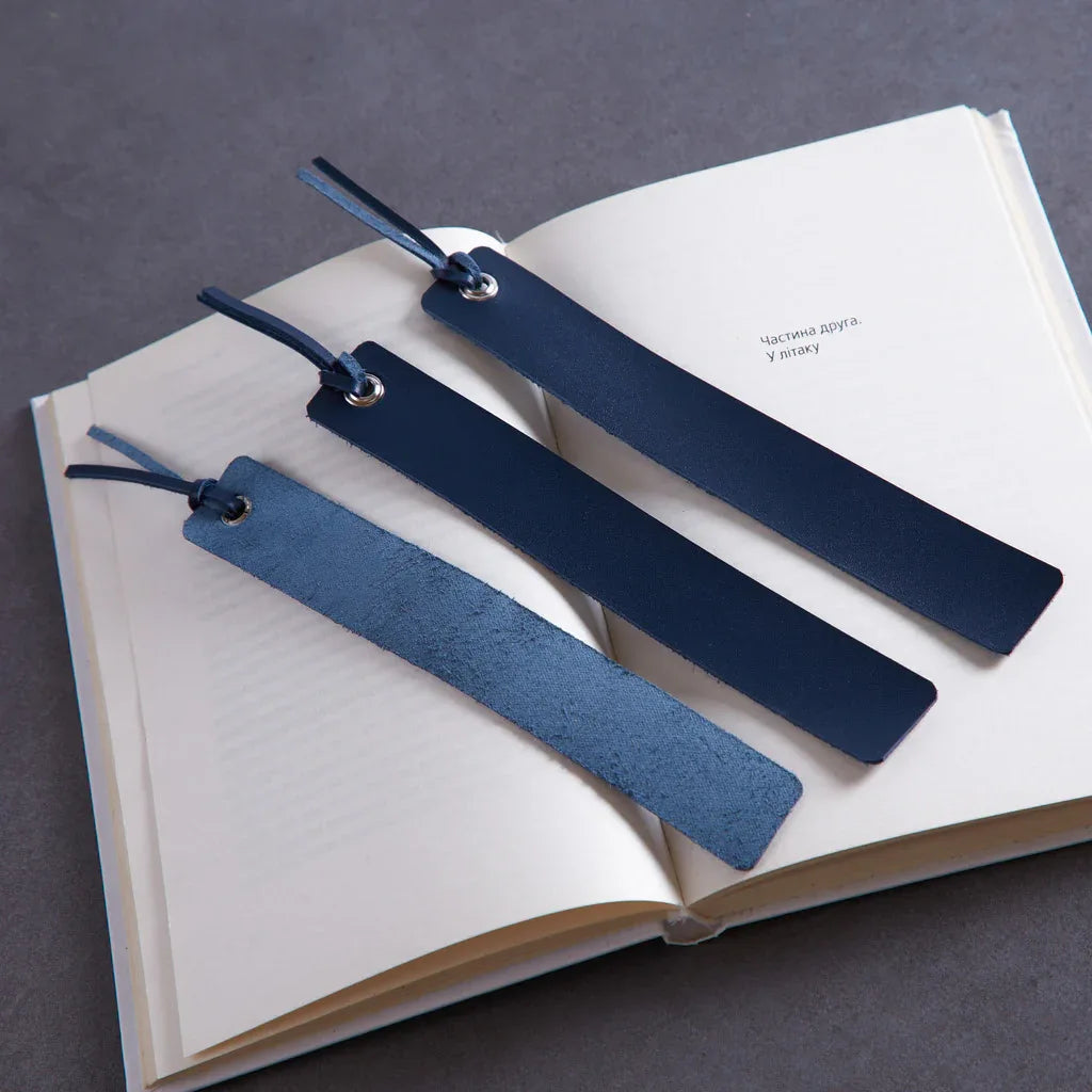 Bookmarks long made from classic leather (set of 3) - INCARNE® Global