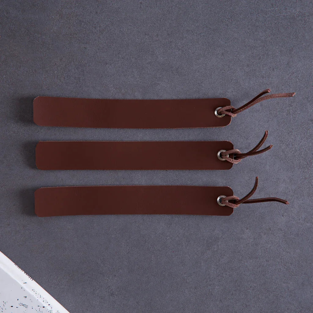 Bookmarks long made from classic leather (set of 3) - INCARNE® Global