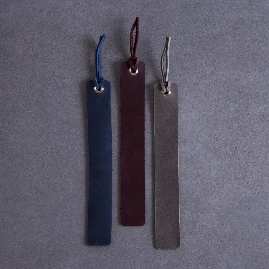 Bookmarks long made from vintage leather (set of 3) - INCARNEĀ® Global