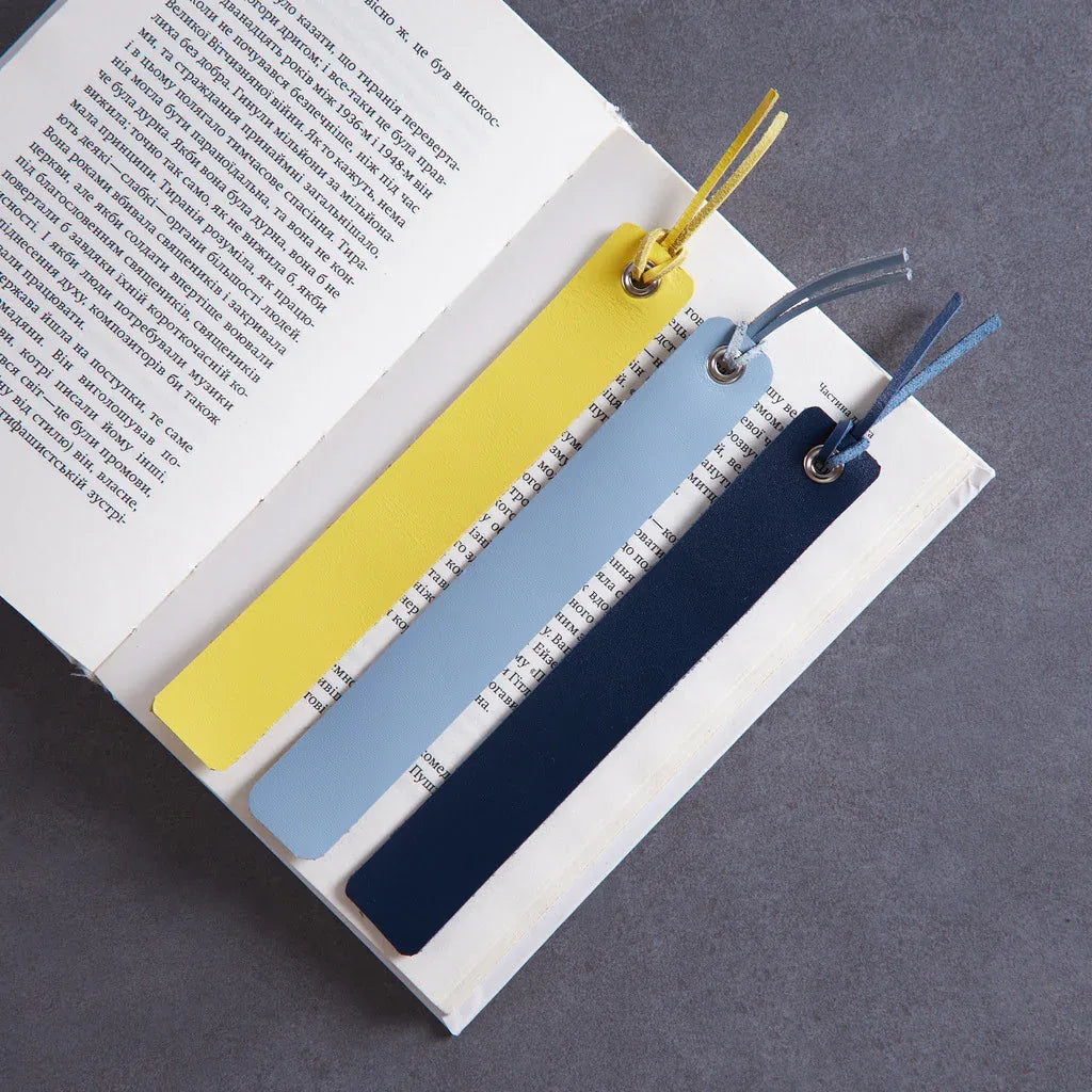 Bookmarks long made from classic leather (set of 3) - INCARNE® Global