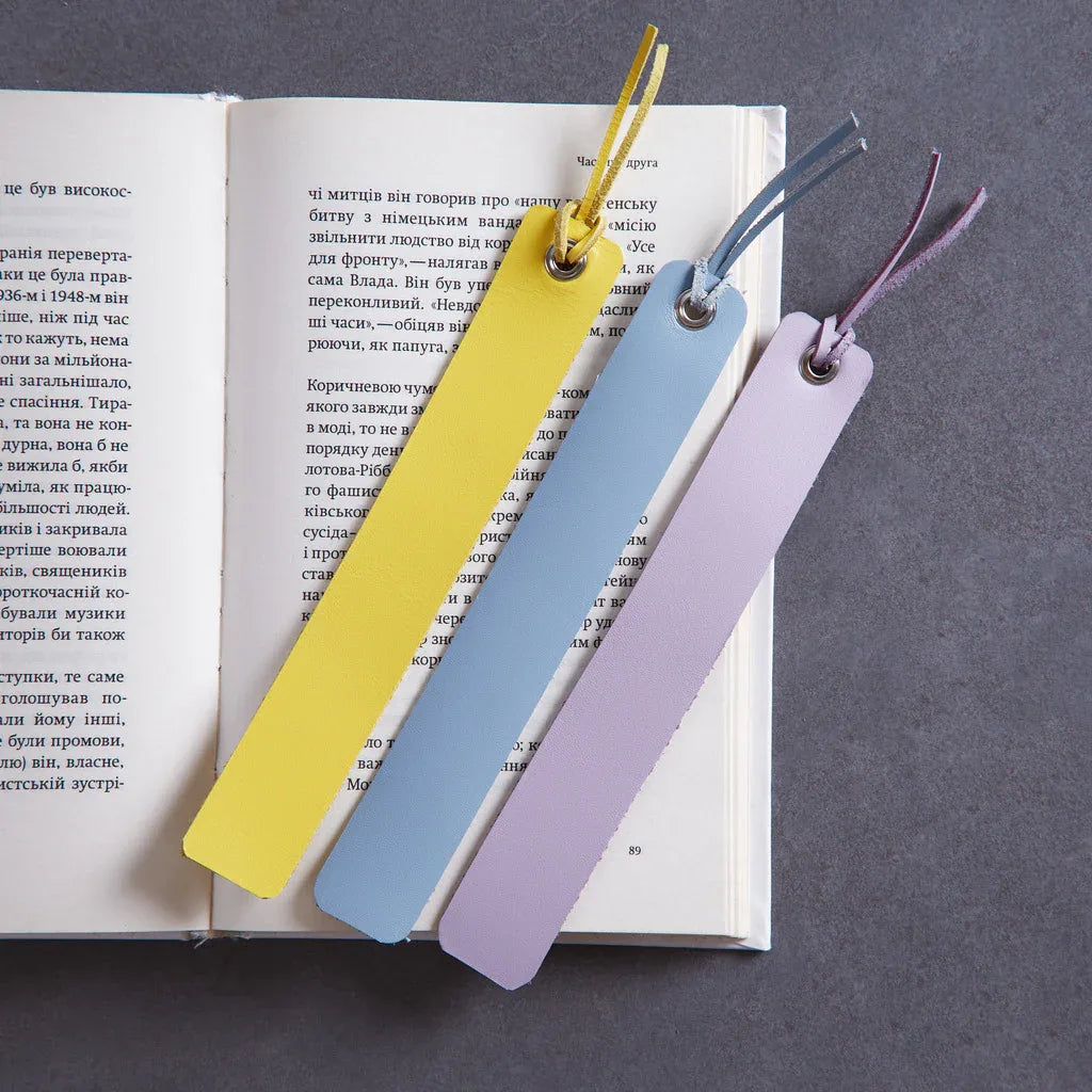 Bookmarks long made from classic leather (set of 3) - INCARNE® Global