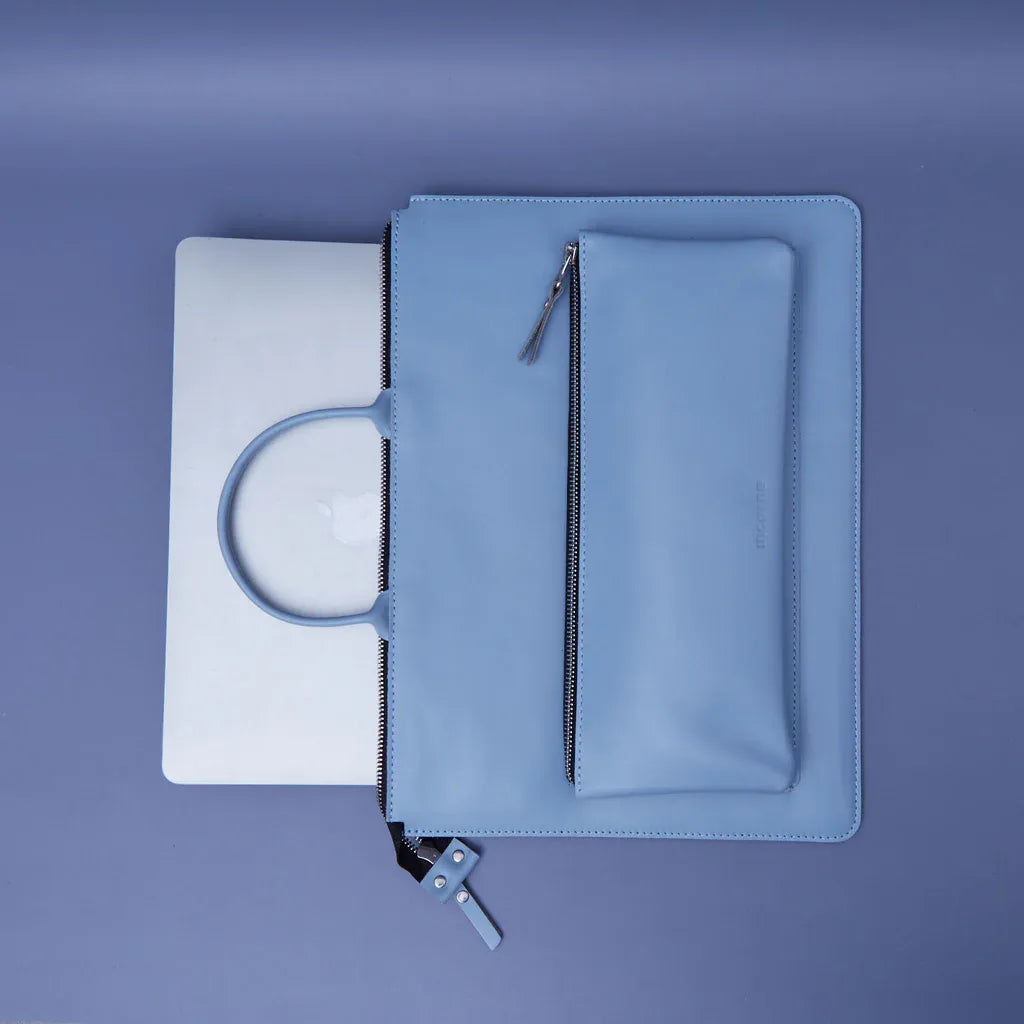 Maryland Laptop Sleeve with Handles in classic leather - INCARNE® Global