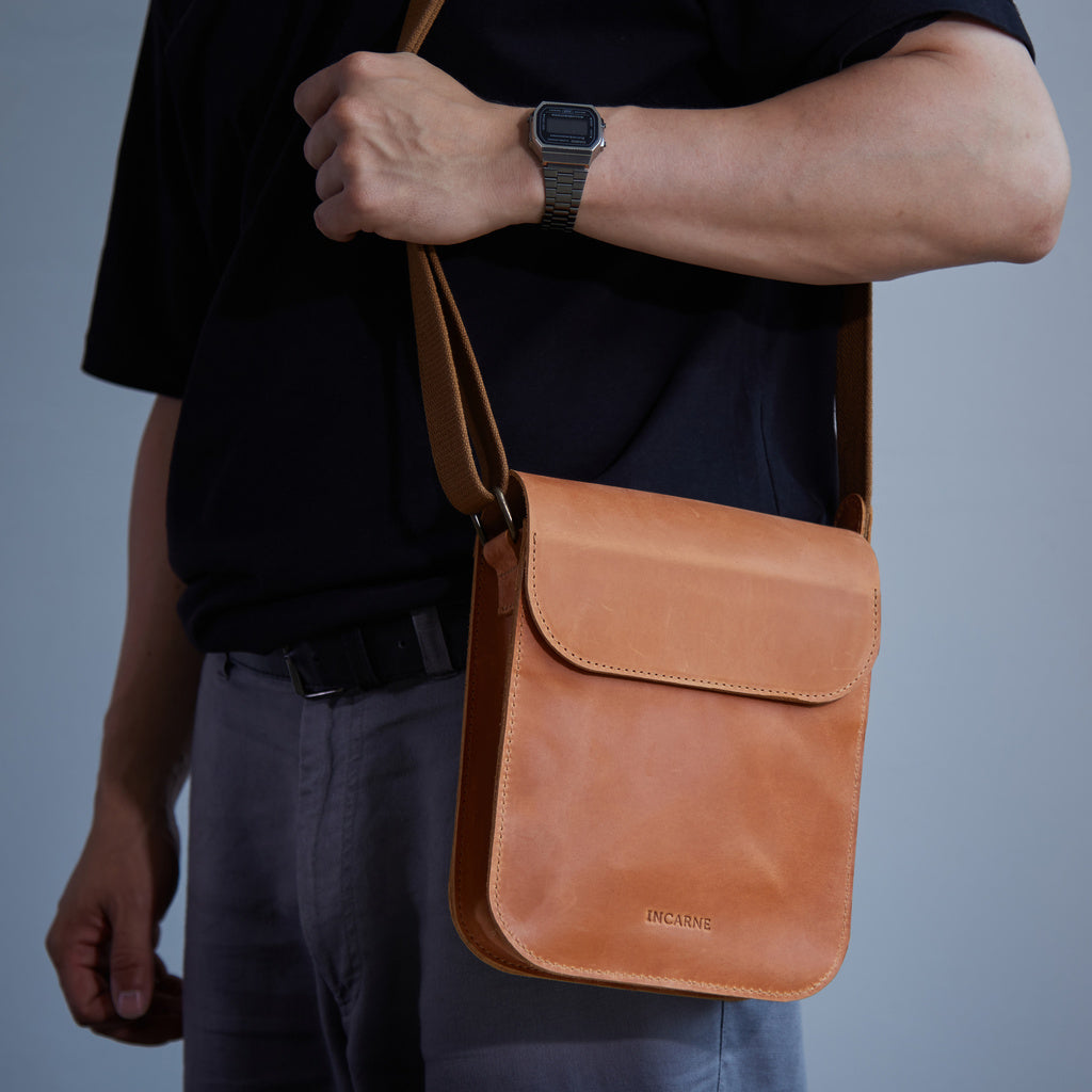 BOLSO DE HOMBRO DE PIEL PARA HOMBRE PORTER