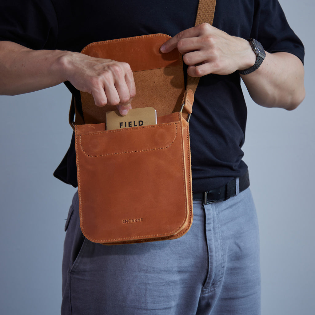 BOLSO DE HOMBRO DE PIEL PARA HOMBRE PORTER