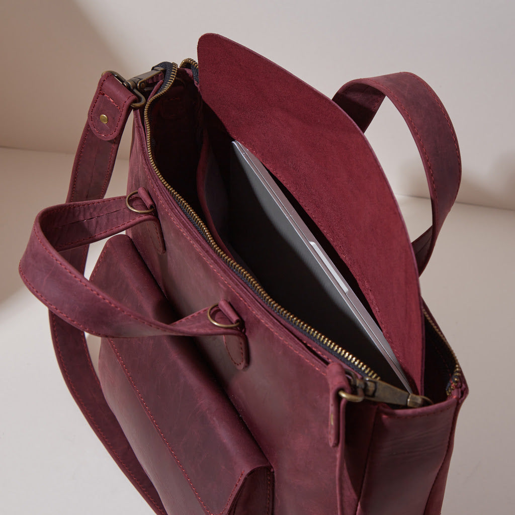 Laptop-Umwandeltasche aus Leder Voyager