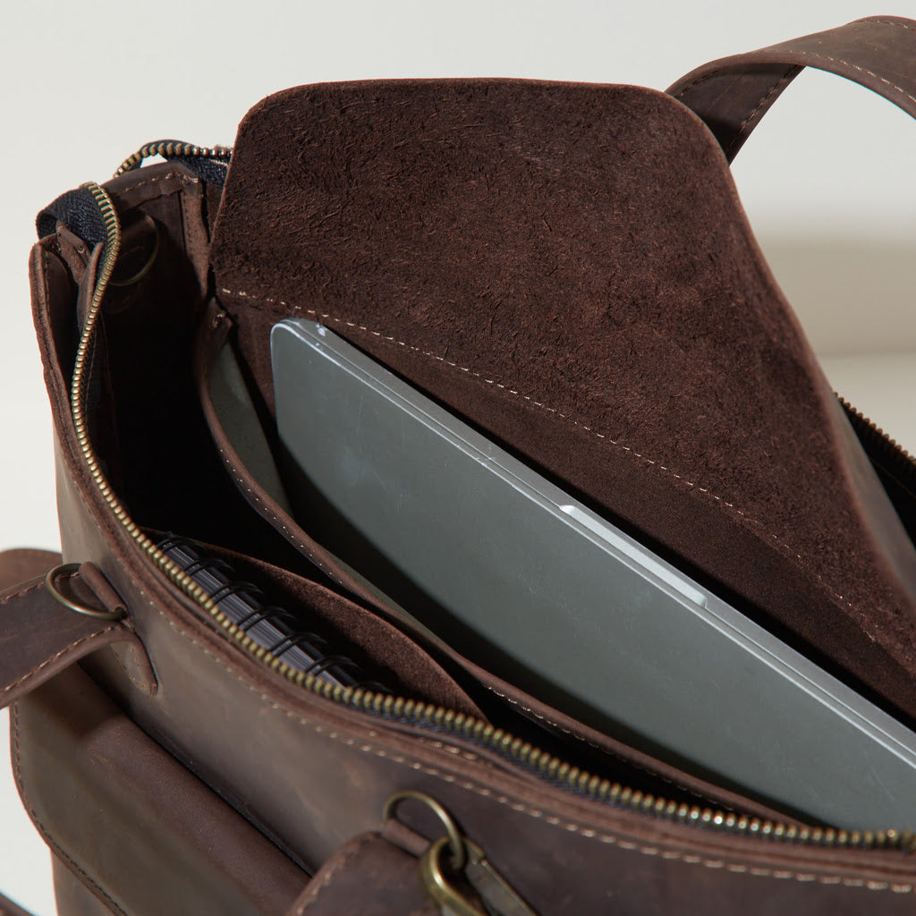 Laptop-Umwandeltasche aus Leder Voyager