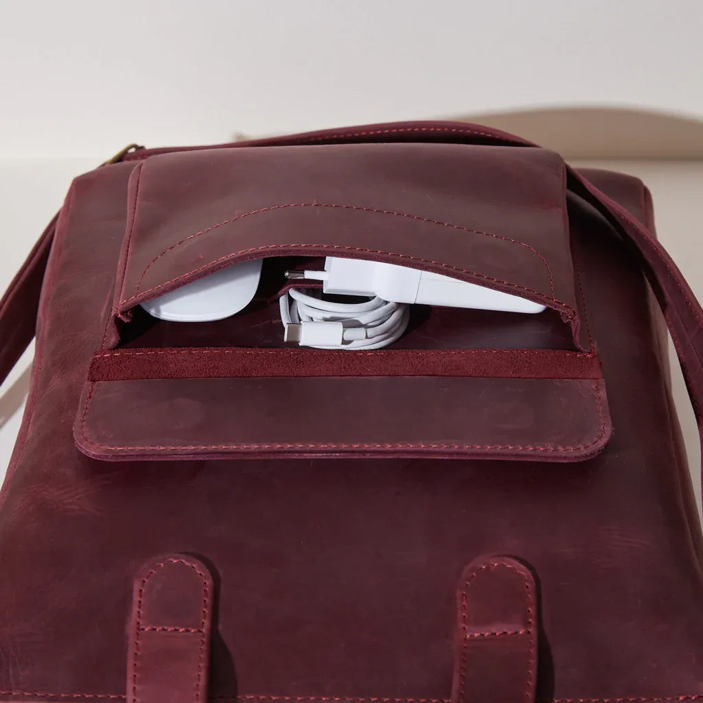 Leather Laptop Convertible Bag Voyager Long - INCARNE® Global